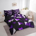 thumbnail image 6 of Feelyou Purple Hexagon Bedding Comforter Set 7-Piece, Square Geometric King Bedding Sets, Modern Honeycomb Bed Sheets, Breathable Room Decorative, 6 of 7