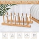 thumbnail image 5 of Escurreplatos de bambú, solución de almacenamiento multifuncional para organizar gabinetes de cocina, tamaño compacto, bambú resistente, fácil de limpiar, diseño ajustable para diversas necesidades, 5 of 5