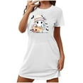 thumbnail image 2 of Tnhcen Women's Halloween Print Plus Size Sleepwear Dress | Soft Big & Tall Sleep Dress for Women | Cozy Home Pajama Set S-2XL, 2 of 3
