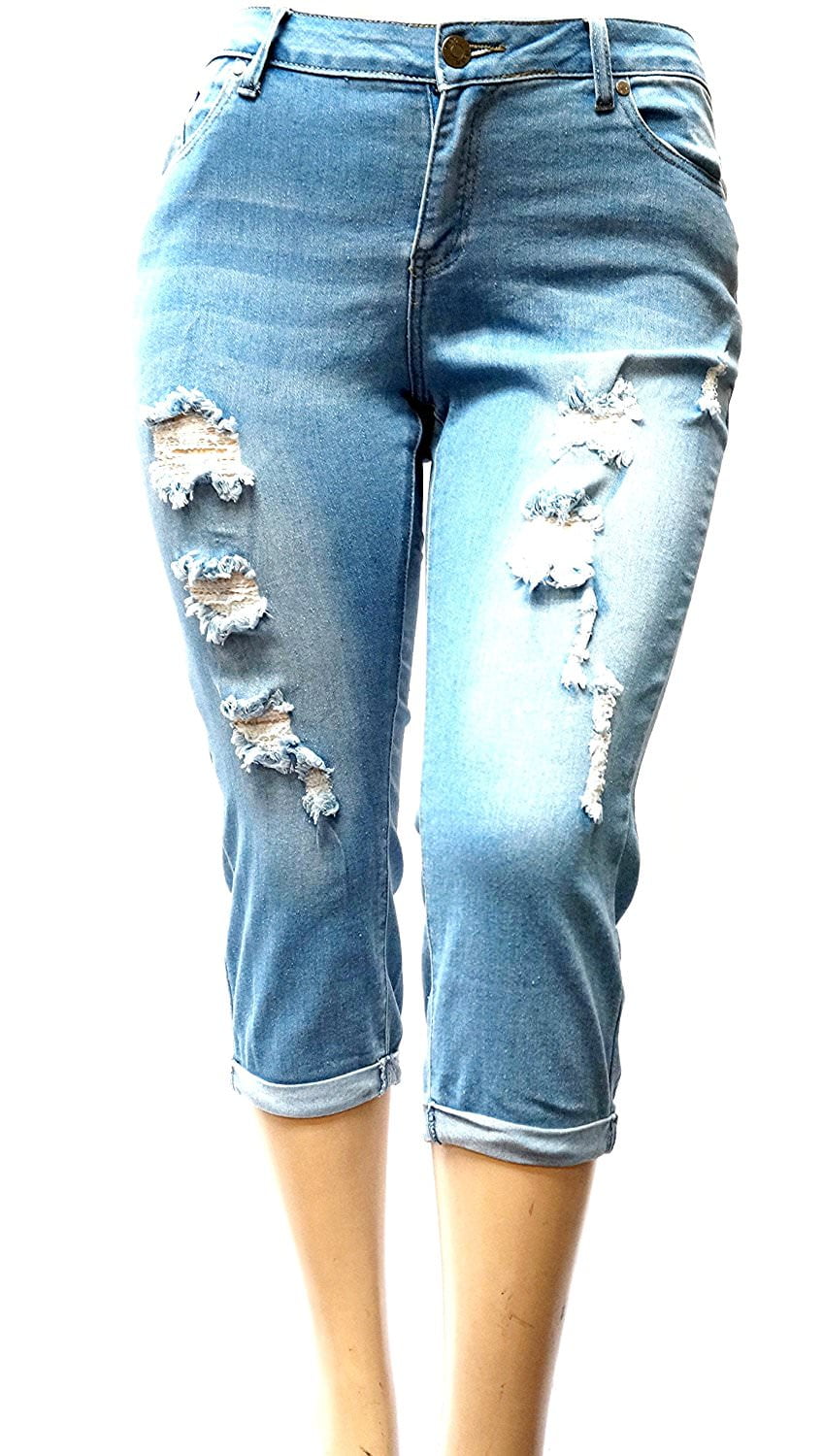 walmart plus size jean capris