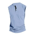 thumbnail image 3 of ZCFZJW Henley Tank Top Men Summer Lightweight Casual Sleeveless V Neck Button Up Muscle T Shirts with Pocket Beach Vacation Tees Vest for Men Light Blue S, 3 of 4