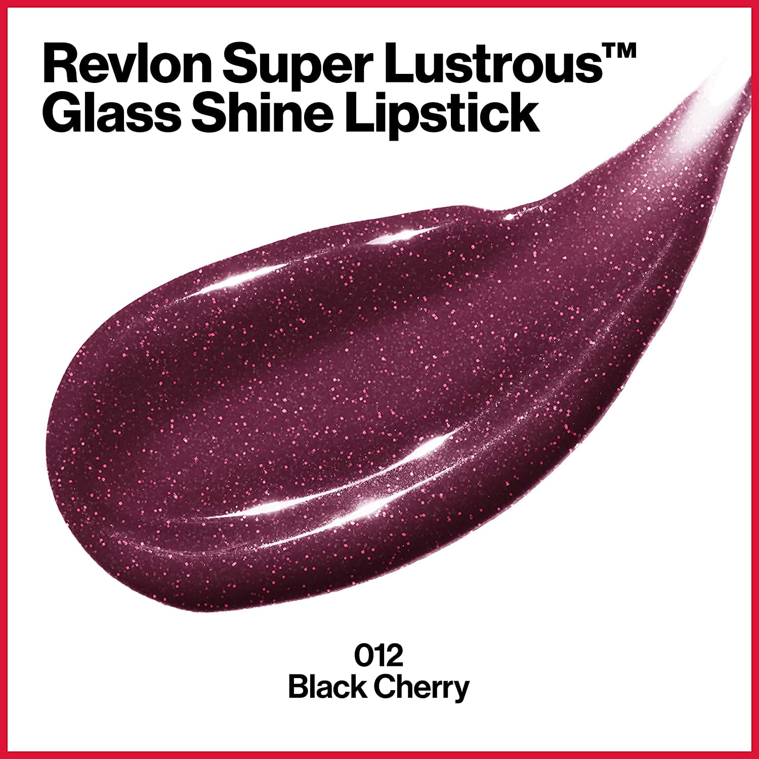 Revlon Super Lustrous Glass Shine Lipstick, Black Cherry, 0.11 oz (3 pack)