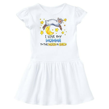 

Inktastic I Love my Nonna to the Moon and Back Cute Sheep Gift Toddler Girl Dress