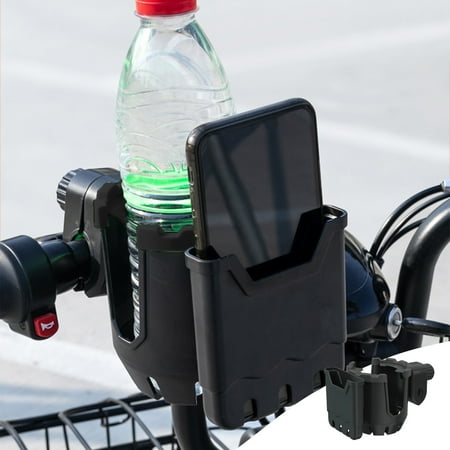 2-in-1 Universal Cup Holder with Phone Mount for Stroller Bike Wheelchair Walker and Scooter Practical and Convenient