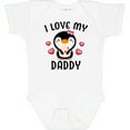 thumbnail image 3 of Inktastic I Love My Daddy with Cute Penguin and Hearts Girls Baby Bodysuit, 3 of 5