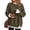 Army Green, variant on Women's Faux Layered Waffle Knit Top Crewneck Long Sleeve Tunic with Side Slits