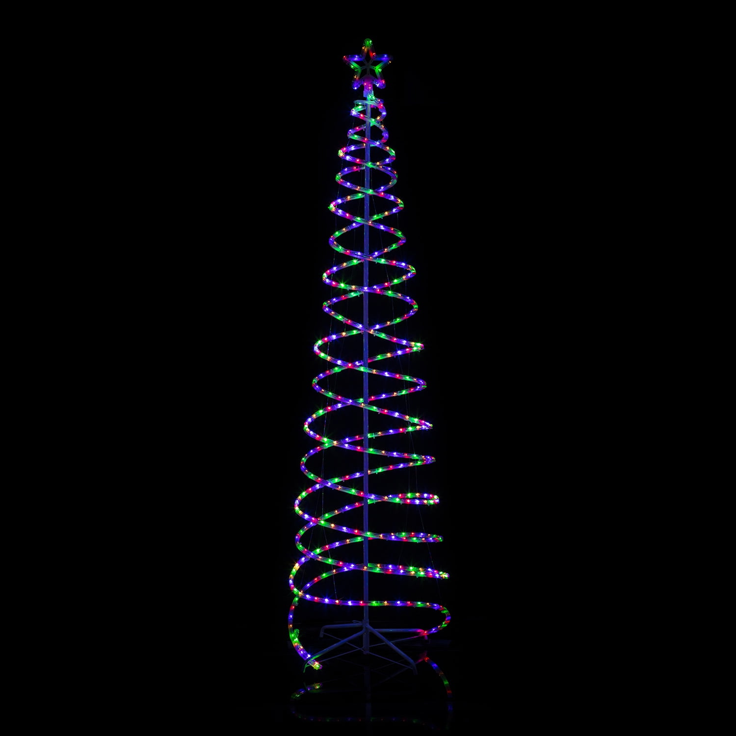 Alpine Corporation 84Inch Spiral Christmas Tree with MultiColor LED
