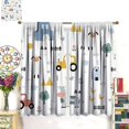 Cartoon Farm Curtains for Baby, Cute Watercolor Farmhouse Animal Cow