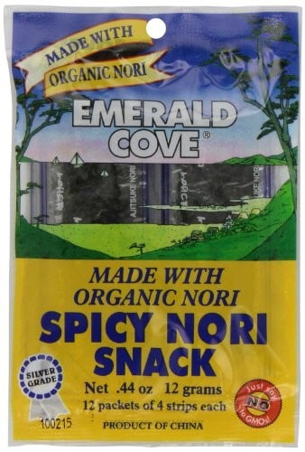 Emerald Cove Silver Grade Organic Spicy Nori (Toasted Seaweed) Snacks by Emerald Cove