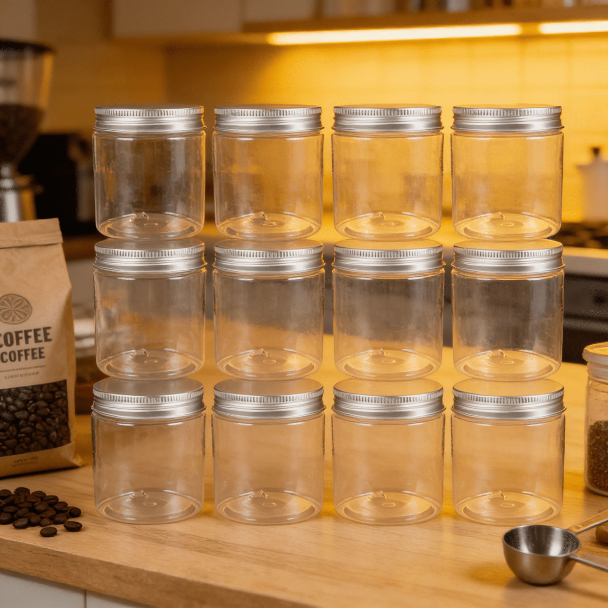 ACDANC 2026 New 12 Pcs Aluminum Lid Jars Glass Jar with Lid Small Jar Fruit Jars Candle Jars Storage Jar for Organizing,Storing Spices,Crafts,Homemade Candles,Food Storage,Diy Projects.