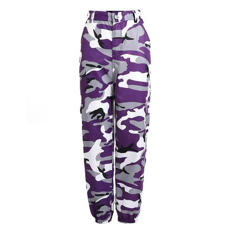 

Women s Camouflage Printed Harem Pants Elastic Foot Cuff Sports Baggy Trousers Button and Zip Fly with Pockets for Spring Summer Jogger Pants High Waist S Purple