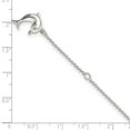 thumbnail image 2 of 925 Sterling Silver Hollow Polished Dolphin Anklet 10 Inch Spring-Ring 1mm Wide Anklet for Women, 2 of 2