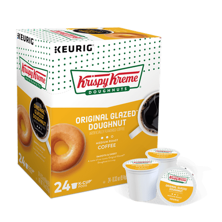 Krispy Kreme Original Glazed Doughnut K-Cup Coffee Pods, Medium Roast, 24 Count for Keurig Brewers