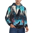 thumbnail image 2 of Salouo Artistic Moon Valley Wolf Pattern Men's Fall Hoodie Sweatshirt,Sport Hoodie with Pockets for Men Pullover Casual Hooded Sweatshirt-Large, 2 of 7