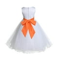 thumbnail image 3 of Ekidsbridal Satin White Orange Tulle Rattail Flower Girl Dress Junior Bridesmaid Dance Recital Wedding Beauty Pageant Princess 829S 10, 3 of 3