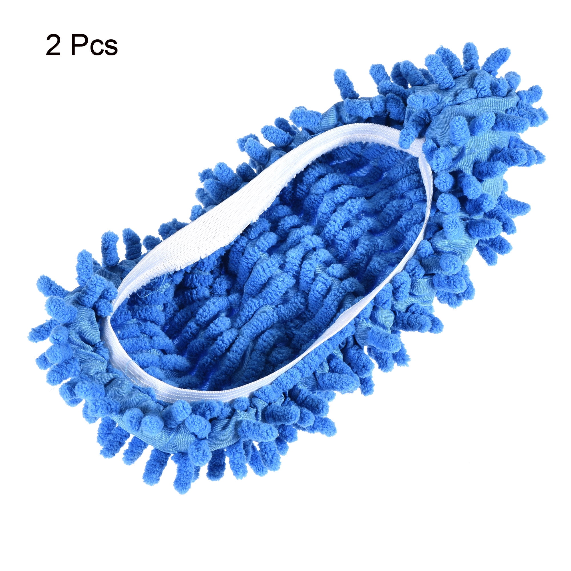 Unique Bargains Washable Multifunctional Chenille Mop Shoe Cover Blue