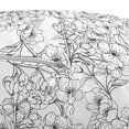 thumbnail image 3 of Jasmine Pouf Cover with Zipper, Outline Repetitive Floral Blossoming Branches Monochrome Pattern Print, Soft Decorative Fabric Unstuffed Case, 30" W X 17.3" L, Charcoal Grey and White, by Ambesonne, 3 of 5