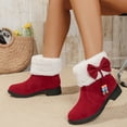 thumbnail image 4 of Wowcloth Women's Platform Ankle Boots with Bow Detail – Round Toe Faux Suede Mid-Calf Winter Boots for Casual Fashion Wear, 4 of 8