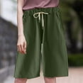 thumbnail image 4 of Shorts Longs en Coton pour Femmes Shorts de Détente avec Poches, 4 of 5