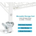 thumbnail image 5 of Kitchen Shelves Storage Basket for Organizing Rolling Utility Cart Pantry Unit with Wheels White, 5 of 7