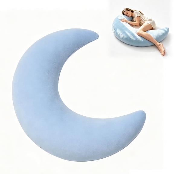 Moon Spoon Body Pillow, Moon Sleep Body Pillow, Moon Shaped Body Pillow for Side Sleepers, Oversized C Shaped Full Body Pillow for Adults