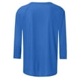 thumbnail image 6 of Blue Women's Long Sleeve T-shirt, Womens Tops Casual 3/4 Sleeve Crew Neck Shirts Loose Fit Tunic Blouses Summer Tees,Women's Long sleeve T-shirt S, 6 of 6