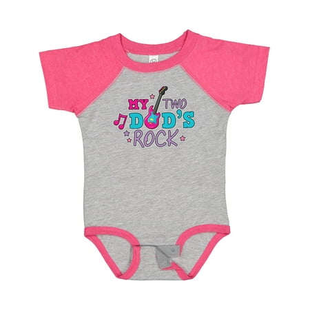 

Inktastic My Two Dads Rock with Guitar Gift Baby Girl Bodysuit