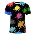 thumbnail image 3 of YUHAOTIN Funny Tshirts Men Graphic Tees Male Spring and Autumn All Print Short Sleeve Round Neck T Shirt Floral Fashion Trend Bottoming Shirt Patriotic Shirts for Men Work T Shirts for Men, 3 of 4
