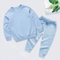 thumbnail image 2 of Toddler Boys Clothes Set Baby Kids Crewneck Long Sleeve Solid Sweatshirt Pullover Sweatpants Outfit 2 Piece Sets Kaprioy Baby Boy Clothes, 2 of 6