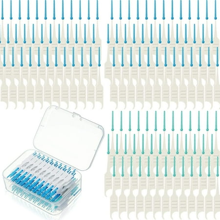 Toothbrush Pick 200 Pieces Dual-Use Interdental Brushes Soft Silicone Dental Picks ...