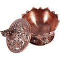 thumbnail image 1 of Quemador de incienso de reflujo vintage, soporte de incienso de loto, cenicero de incensario de carbón, soporte de quemador de incienso de bronce vintage, quemador de incienso de carbón (bronce rojo), 1 of 5