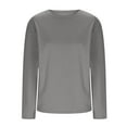 thumbnail image 5 of Posijego Women's Long Sleeve Shirts Crew Neck Solid Color Basic Tee Shirts Casual Loose Classic T-Shirts, 5 of 6