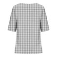 thumbnail image 5 of Yuwull Going Out Tops For Women Tops For Women Trendy Women Plus Size Striped Printed Blouse Short Sleeve Faux Cotton Linen Round Neck Blouse Shirt, 5 of 5