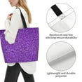 thumbnail image 4 of Bingfone Canvas Tote Bag for Women with Inner Pocket Aesthetic Cute Shopping Tote Bags Reusable Grocery Bags-Glitter Purple, 4 of 9