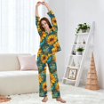 thumbnail image 5 of FORMRS Womens Pajama Set Long Sleeve Top and Pants with Pockets Soft Comfy Lounge Sleepwear, Sizes S-2XL, Stained Glass Sunflowers Pattern, 5 of 7