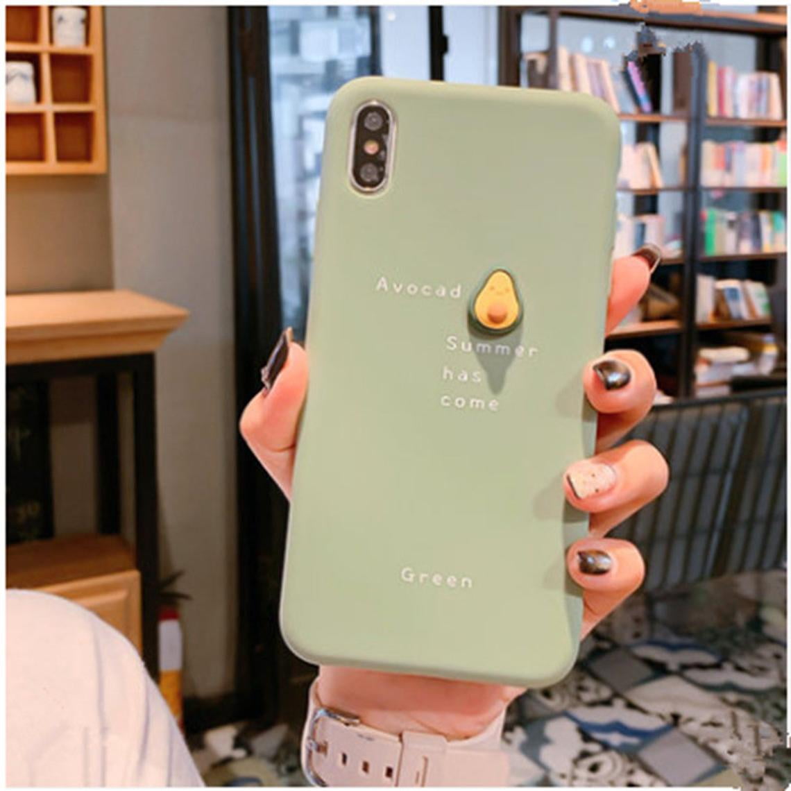 iPhone XS Max Case 3D Fruits Cute Cartoon Girls, Silicone Hard Back Cover  Full Body Slim Wireless Charging Girls GMYLE for Apple iPhone XS Max  (Avocado) 