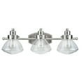 thumbnail image 5 of Aspen Creative 62062-2, Three-Light Metal Bathroom Vanity Wall Light Fixture, 24 3/4" Wide, Transitional Design in Satin Nickel with Clear Seedy Glass Shade, 5 of 6