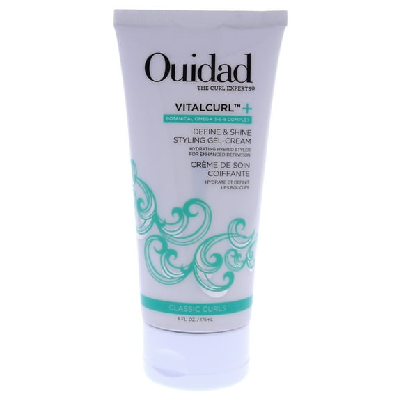 Ouidad VitalCurl  Define & Shine Styling Cream Gel, Lightweight 2-in-1 Curl Defining Gel Cream, 6 oz