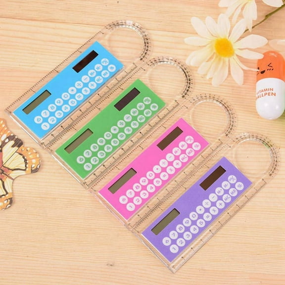 Ruler Multi-Functional Magnifying Glass Ultra-Thin Mini Ruler Suitable for Students and Stationery Calculator