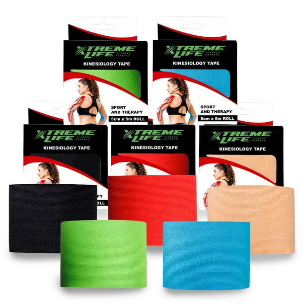 Cinta Kinesiologica Resistente Al Agua Kinesiotape Cinta negro 1 Xtreme Life DPCKC2