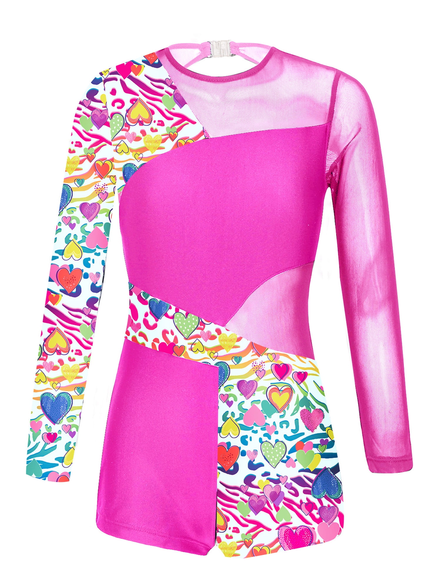 MSemis Kids Girls Gymnastics Leotards Long Sleeve Dance Biketards
