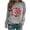 Gray, variant on Women's Long Sleeve Shirts Valentine's Day Heart Love Printed Blouses Casual Crew Neck Pullover Tops