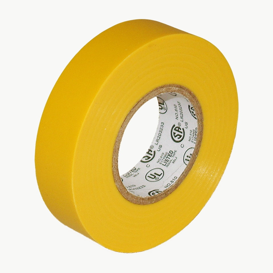 2 in Yellow x 66 ft. JVCC E-Tape Colored Electrical Tape 