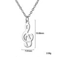 thumbnail image 1 of Collares de cadena con colgante de nota musical shaofei acero inoxidable Color acero, 1 of 3