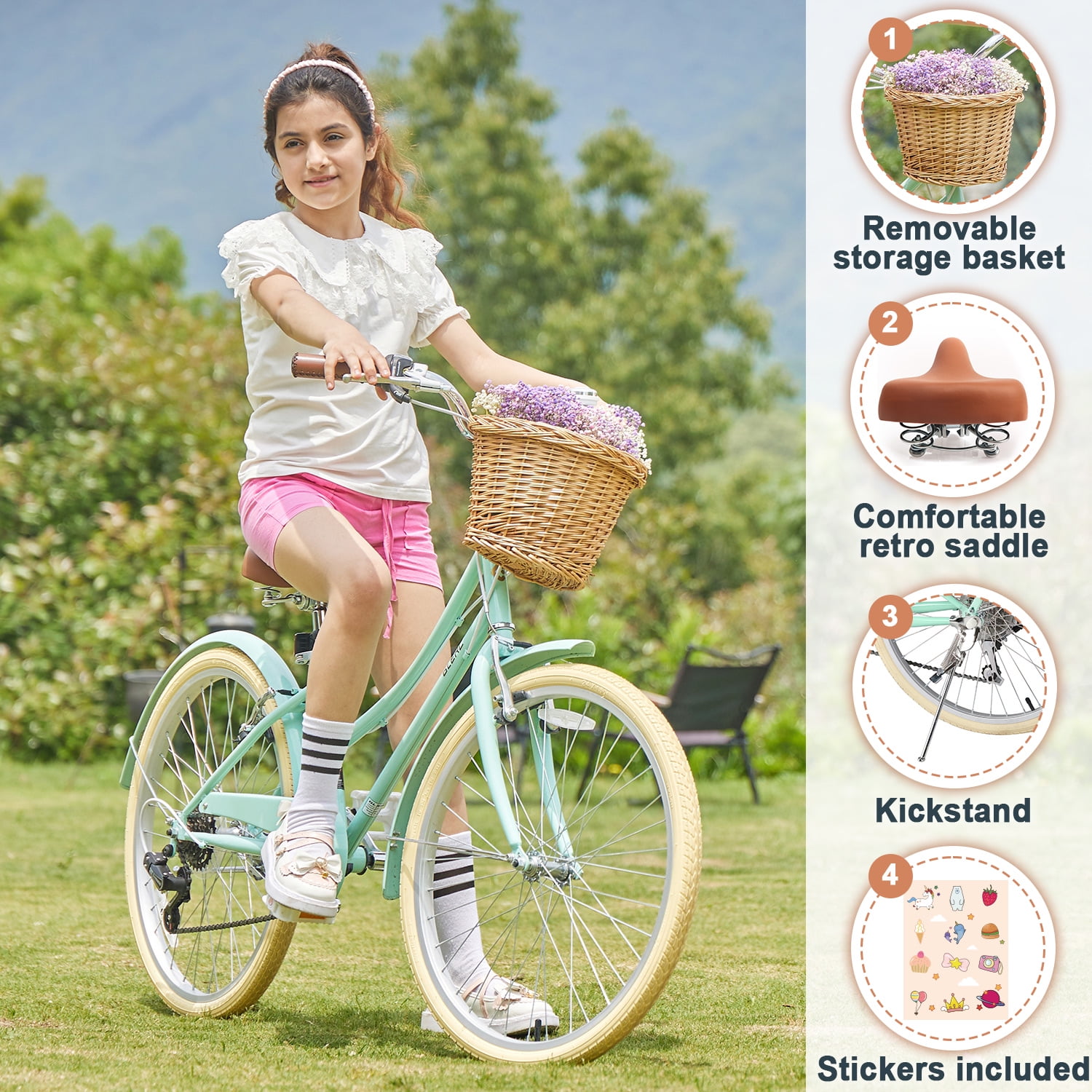 Green girls bike sale