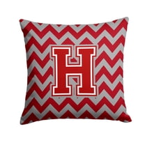 Carolines Treasures CJ1049-HPW1414 Letter H Chevron Maroon & White Fabric Decorative Pillow, 14 x 3 x 14 in.