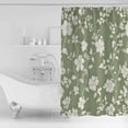 thumbnail image 4 of Small Stall Shower Curtain 36x78 Inch Narrow Half Size White Spring Floral Bath Curtains Bathroom Decor Summer Flowers Sage Green Pastoral Waterproof Fabric Shower Curtain Set with Hooks 36 Inch, 4 of 6