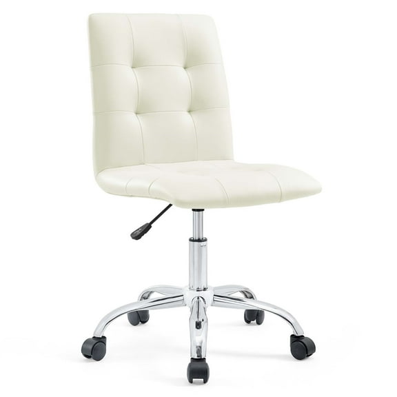 Ergode Prim Armless Mid Back Office Chair - White