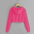 thumbnail image 4 of Kaprioy Zip Up Hoodies for Women Cropped Long Sleeve Sweatshirts Jackets Trendy Y2k Crop Tops Fall Fashion Clothes Hot Pink, XL, 4 of 5
