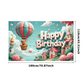 thumbnail image 7 of Colorful Balloons Happy Birthday Banner Teddy Bear Hot Air Balloon Decorative Design for Kid's Birthday Party Celebration Indoor Decoration, 7 of 7
